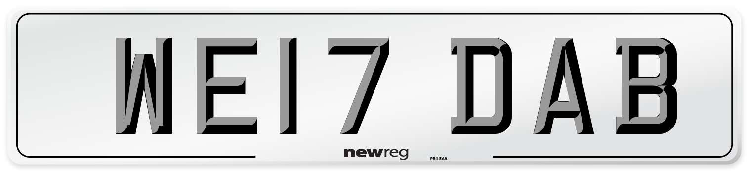 WE17 DAB Number Plate from New Reg